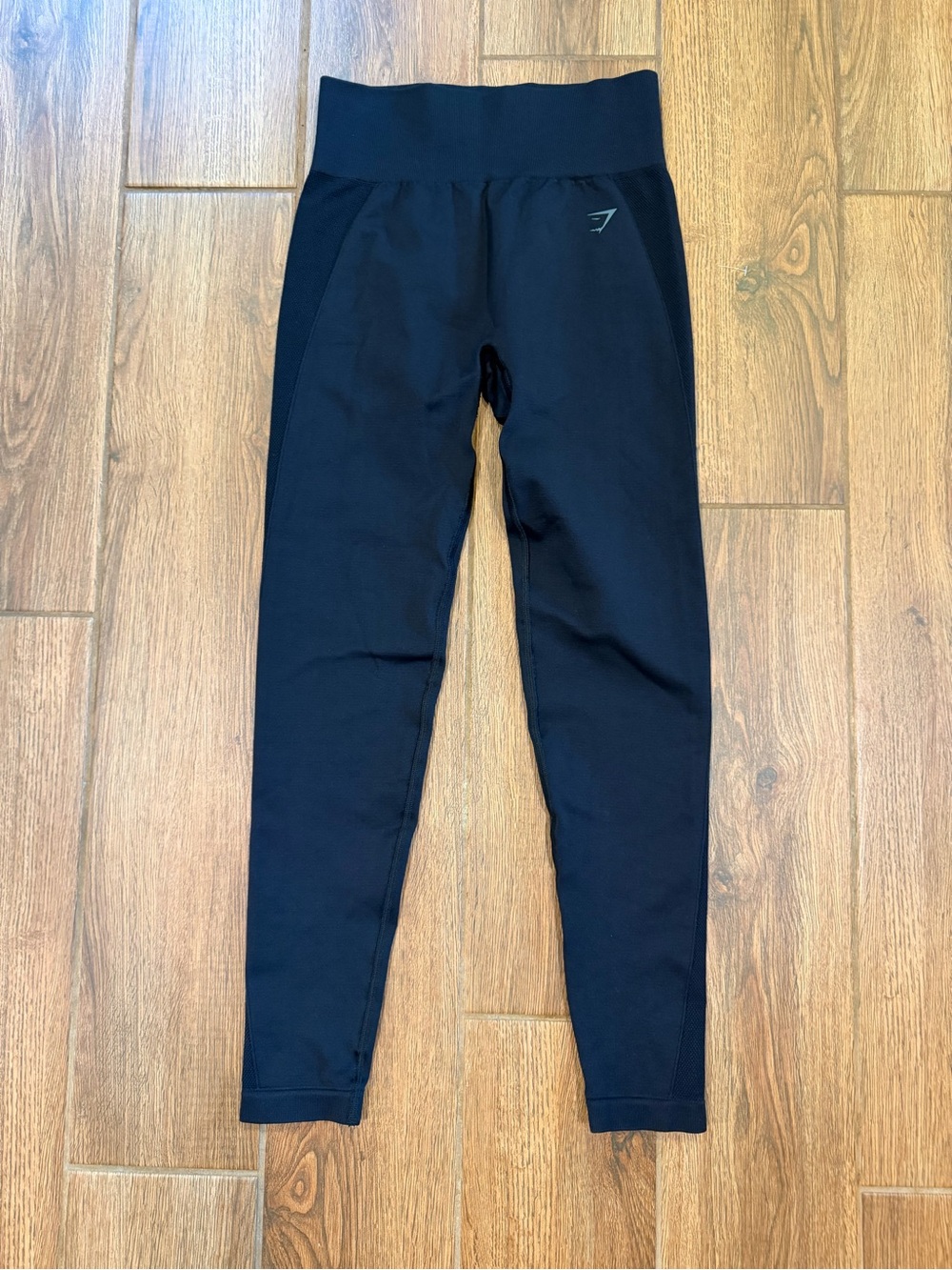 Gymshark Flex Women's Black High Rise Ankle Leggings Stretch Logo Size S